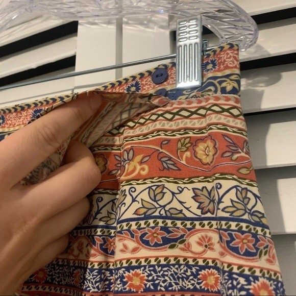 Vintage Boho Talbots Printed Faux Wrap Skirt 100% Rayon Size 10 Made in USA - Picture 9 of 9